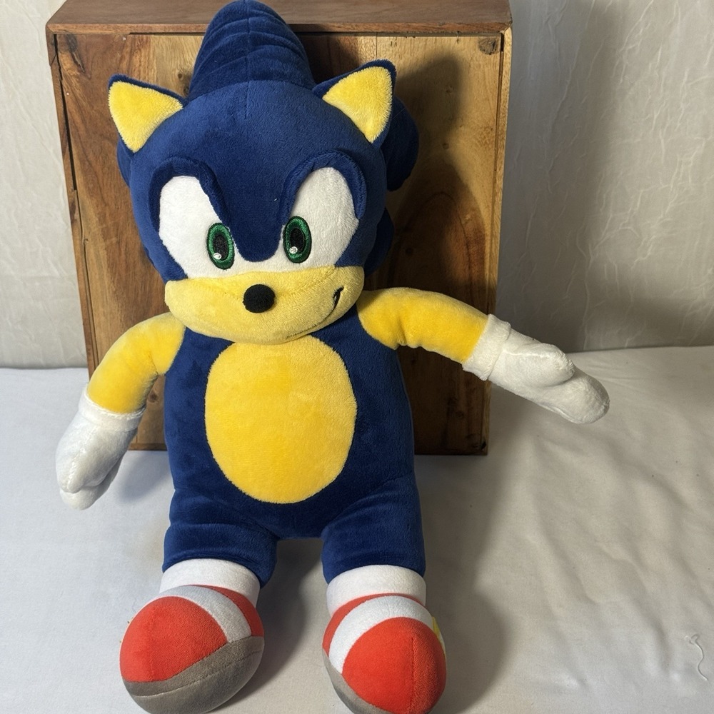 Build-A-Bear Sonic the Hedgehog Plush Kids 17" Blue SEGA Stuffed Toy 2016